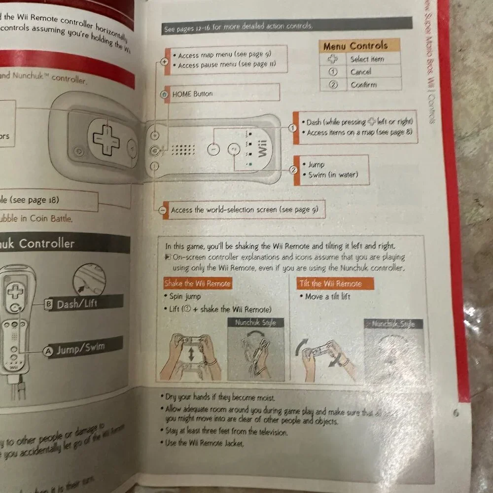 Nintendo Wii New Super Mario Bros. Instruction Booklet Manual